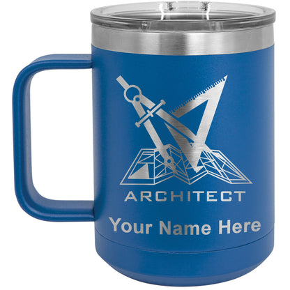 15oz Vacuum Insulated Coffee Mug, Architect Symbol, Personalized Engraving Included
