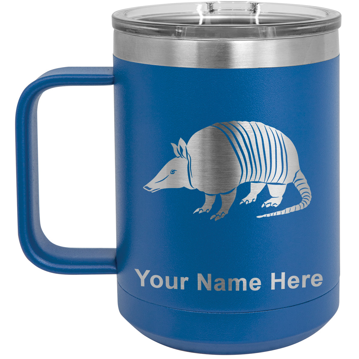 15oz Vacuum Insulated Coffee Mug, Armadillo, Personalized Engraving Included