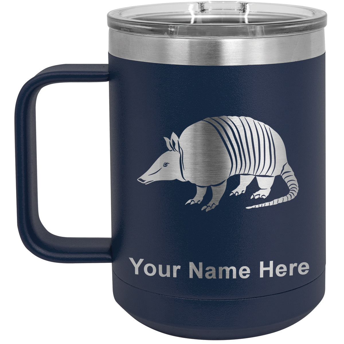 15oz Vacuum Insulated Coffee Mug, Armadillo, Personalized Engraving Included