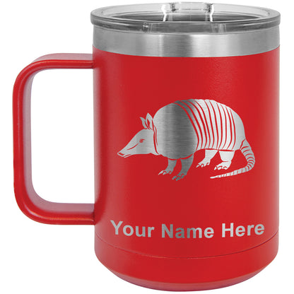 15oz Vacuum Insulated Coffee Mug, Armadillo, Personalized Engraving Included