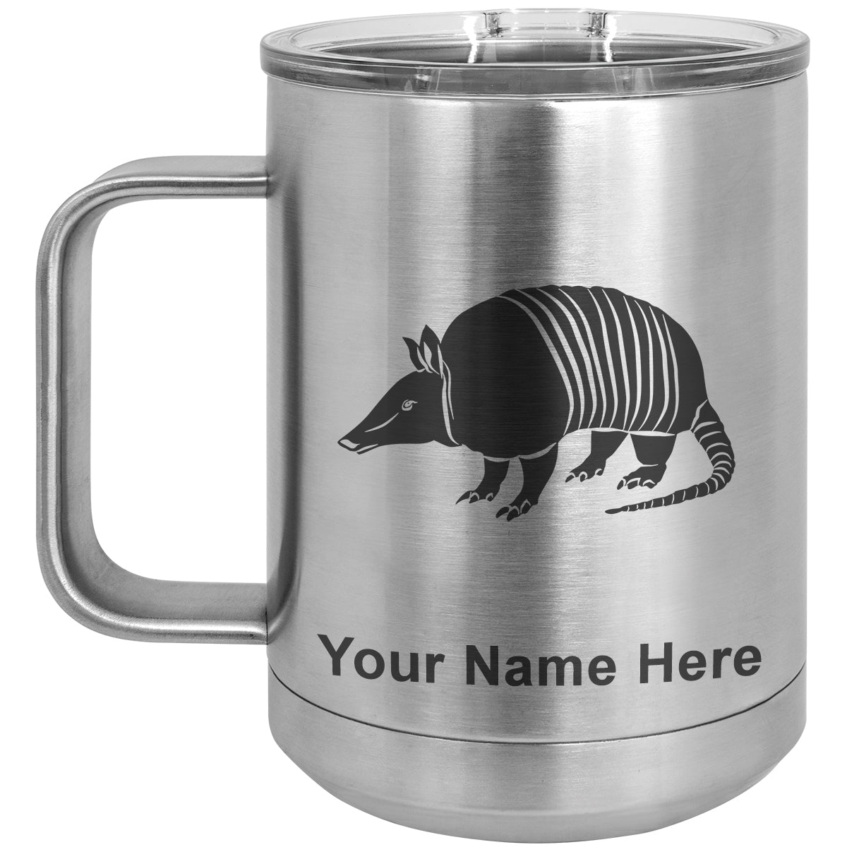 15oz Vacuum Insulated Coffee Mug, Armadillo, Personalized Engraving Included