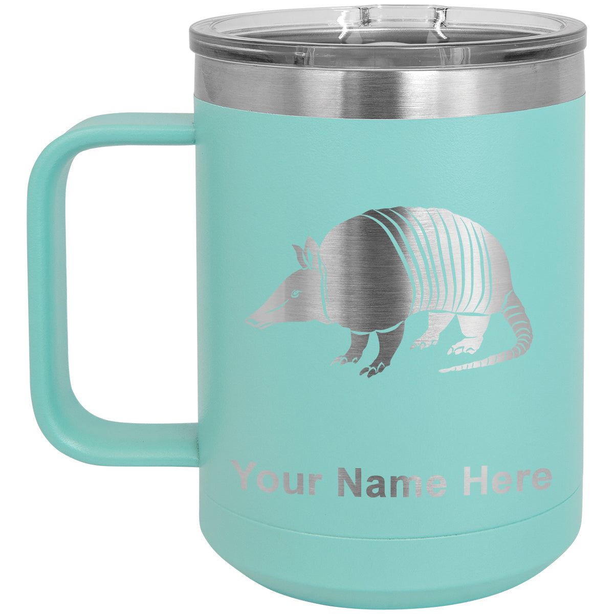 15oz Vacuum Insulated Coffee Mug, Armadillo, Personalized Engraving Included