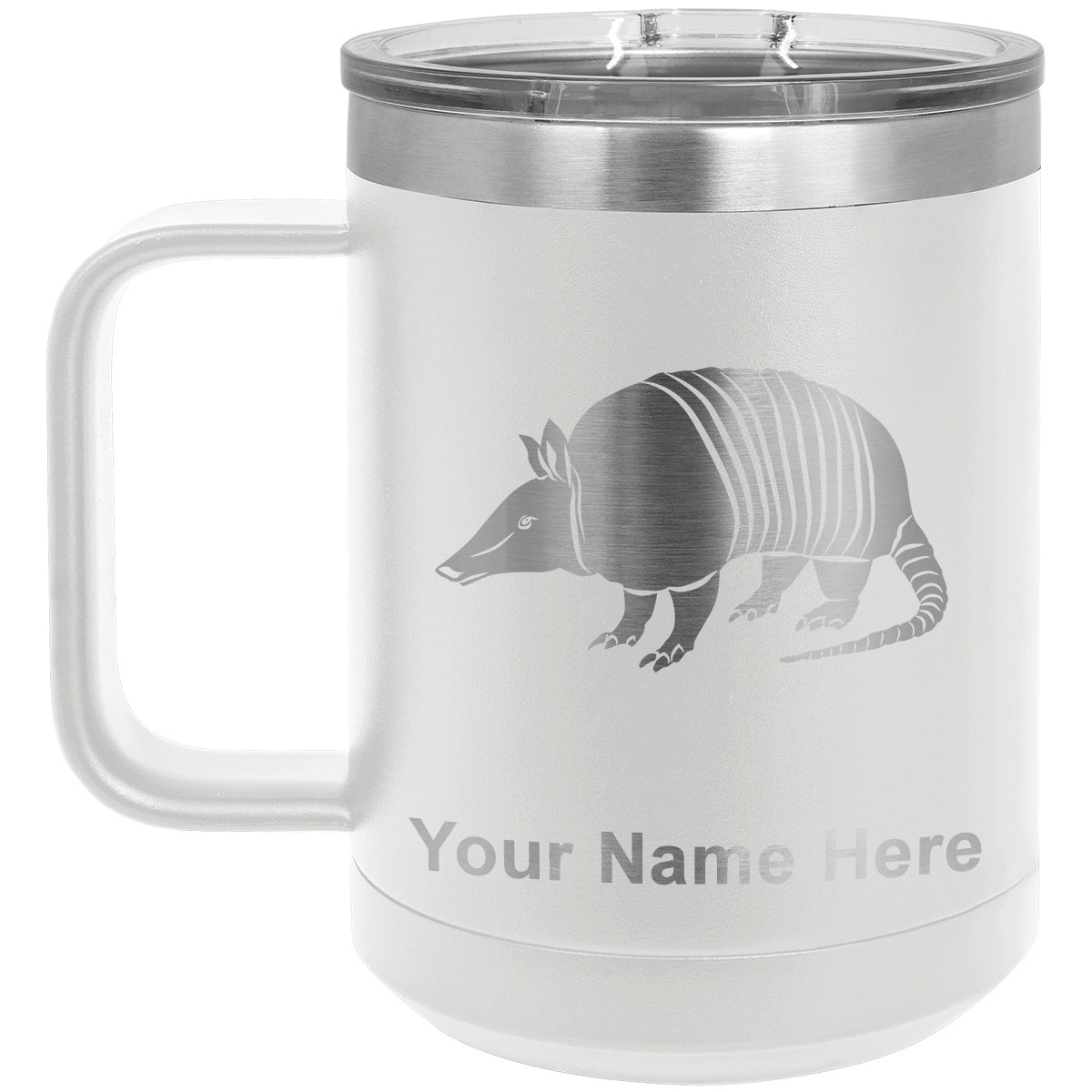 15oz Vacuum Insulated Coffee Mug, Armadillo, Personalized Engraving Included