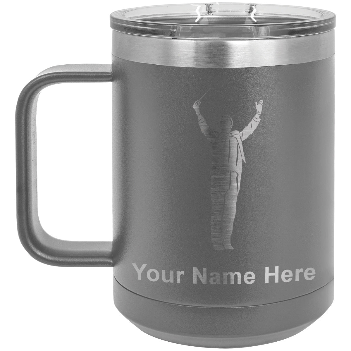 15oz Vacuum Insulated Coffee Mug, Band Director, Personalized Engraving Included