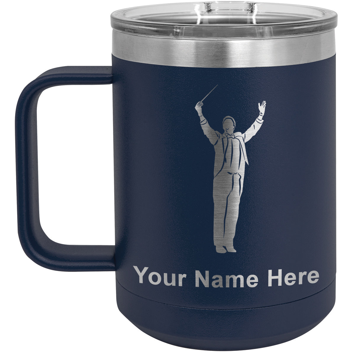 15oz Vacuum Insulated Coffee Mug, Band Director, Personalized Engraving Included