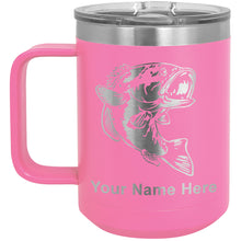 Load image into Gallery viewer, 15oz Vacuum Insulated Coffee Mug, Bass Fish, Personalized Engraving Included
