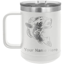 Load image into Gallery viewer, 15oz Vacuum Insulated Coffee Mug, Bass Fish, Personalized Engraving Included
