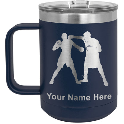 15oz Vacuum Insulated Coffee Mug, Boxers Boxing, Personalized Engraving Included