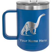 Load image into Gallery viewer, 15oz Vacuum Insulated Coffee Mug, Brontosaurus Dinosaur, Personalized Engraving Included
