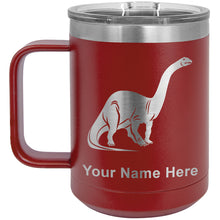 Load image into Gallery viewer, 15oz Vacuum Insulated Coffee Mug, Brontosaurus Dinosaur, Personalized Engraving Included
