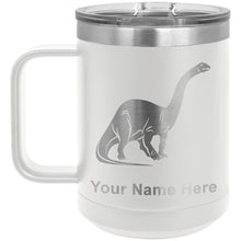 Load image into Gallery viewer, 15oz Vacuum Insulated Coffee Mug, Brontosaurus Dinosaur, Personalized Engraving Included
