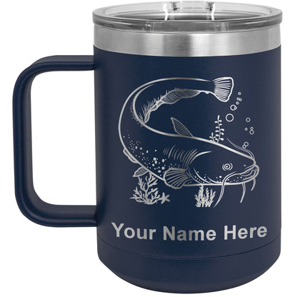 15oz Vacuum Insulated Coffee Mug, Catfish, Personalized Engraving Included