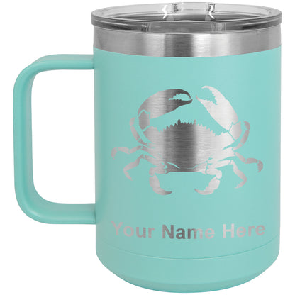 15oz Vacuum Insulated Coffee Mug, Crab, Personalized Engraving Included