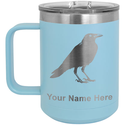 15oz Vacuum Insulated Coffee Mug, Crow, Personalized Engraving Included