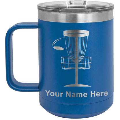 15oz Vacuum Insulated Coffee Mug, Disc Golf, Personalized Engraving Included