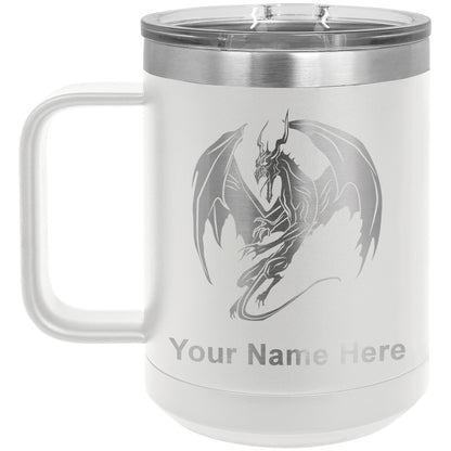 15oz Vacuum Insulated Coffee Mug, Dragon, Personalized Engraving Included