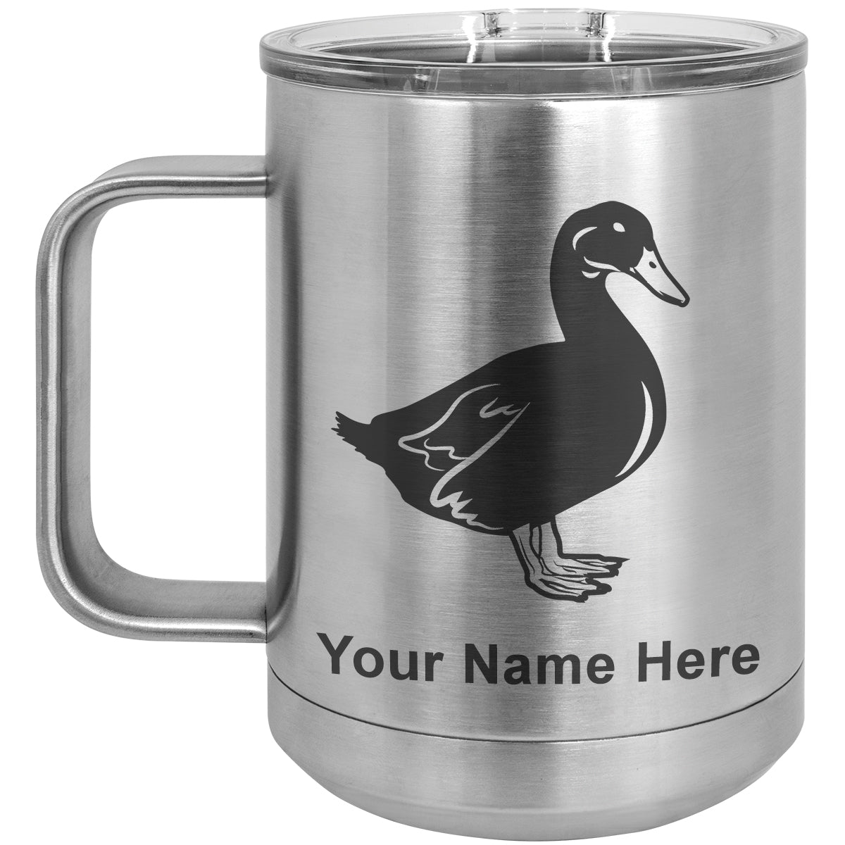 15oz Vacuum Insulated Coffee Mug, Duck, Personalized Engraving Included