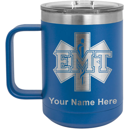 15oz Vacuum Insulated Coffee Mug, EMT Emergency Medical Technician, Personalized Engraving Included