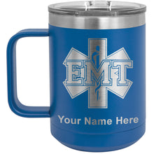 Load image into Gallery viewer, 15oz Vacuum Insulated Coffee Mug, EMT Emergency Medical Technician, Personalized Engraving Included
