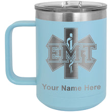 Load image into Gallery viewer, 15oz Vacuum Insulated Coffee Mug, EMT Emergency Medical Technician, Personalized Engraving Included
