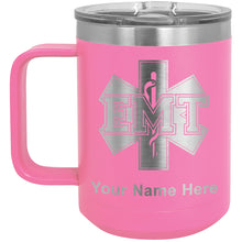 Load image into Gallery viewer, 15oz Vacuum Insulated Coffee Mug, EMT Emergency Medical Technician, Personalized Engraving Included
