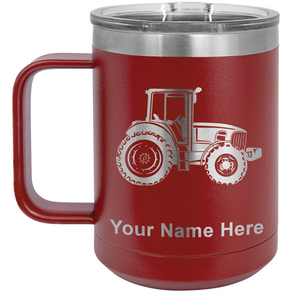 15oz Vacuum Insulated Coffee Mug, Farm Tractor, Personalized Engraving Included