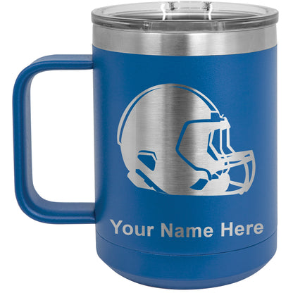 15oz Vacuum Insulated Coffee Mug, Football Helmet, Personalized Engraving Included