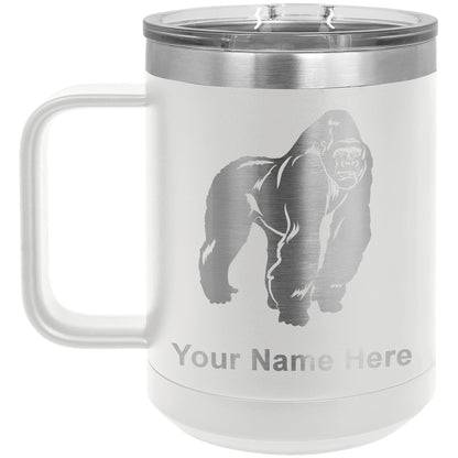 15oz Vacuum Insulated Coffee Mug, Gorilla, Personalized Engraving Included