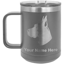 Load image into Gallery viewer, 15oz Vacuum Insulated Coffee Mug, Great Dane Dog, Personalized Engraving Included
