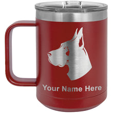 Load image into Gallery viewer, 15oz Vacuum Insulated Coffee Mug, Great Dane Dog, Personalized Engraving Included
