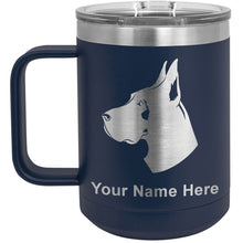 Load image into Gallery viewer, 15oz Vacuum Insulated Coffee Mug, Great Dane Dog, Personalized Engraving Included
