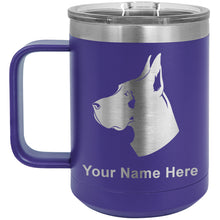 Load image into Gallery viewer, 15oz Vacuum Insulated Coffee Mug, Great Dane Dog, Personalized Engraving Included

