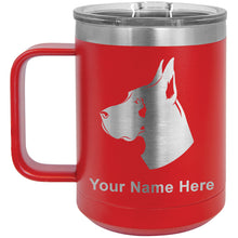 Load image into Gallery viewer, 15oz Vacuum Insulated Coffee Mug, Great Dane Dog, Personalized Engraving Included
