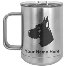 Load image into Gallery viewer, 15oz Vacuum Insulated Coffee Mug, Great Dane Dog, Personalized Engraving Included
