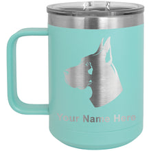Load image into Gallery viewer, 15oz Vacuum Insulated Coffee Mug, Great Dane Dog, Personalized Engraving Included
