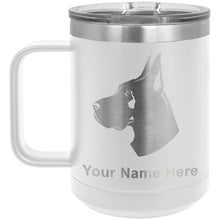 Load image into Gallery viewer, 15oz Vacuum Insulated Coffee Mug, Great Dane Dog, Personalized Engraving Included
