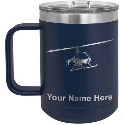 15oz Vacuum Insulated Coffee Mug, Helicopter 2, Personalized Engraving Included