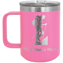 Load image into Gallery viewer, 15oz Vacuum Insulated Coffee Mug, Hiker Woman, Personalized Engraving Included
