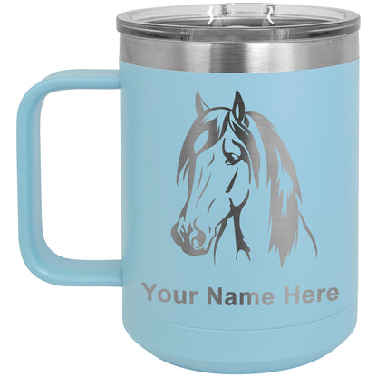 15oz Vacuum Insulated Coffee Mug, Horse Head 1, Personalized Engraving Included
