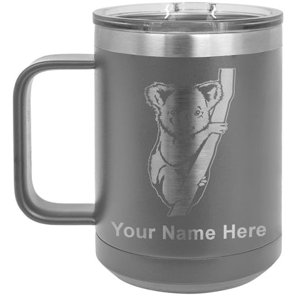 15oz Vacuum Insulated Coffee Mug, Koala Bear, Personalized Engraving Included