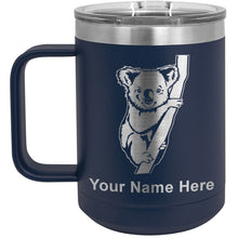 Load image into Gallery viewer, 15oz Vacuum Insulated Coffee Mug, Koala Bear, Personalized Engraving Included
