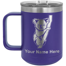 Load image into Gallery viewer, 15oz Vacuum Insulated Coffee Mug, Koala Bear, Personalized Engraving Included
