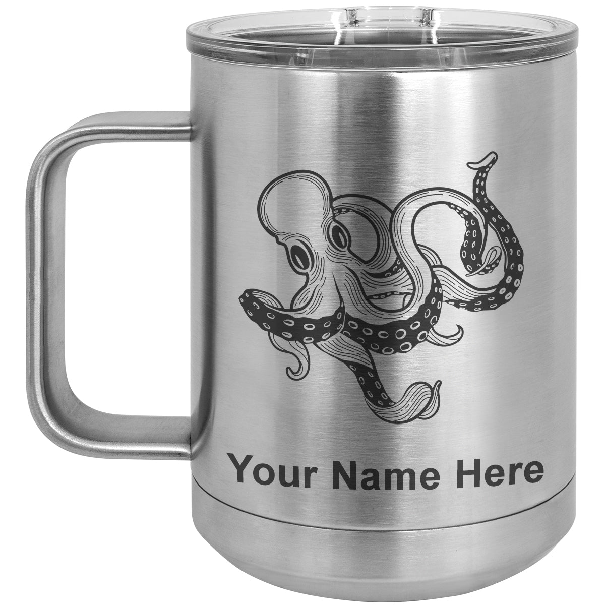 15oz Vacuum Insulated Coffee Mug, Kraken, Personalized Engraving Included