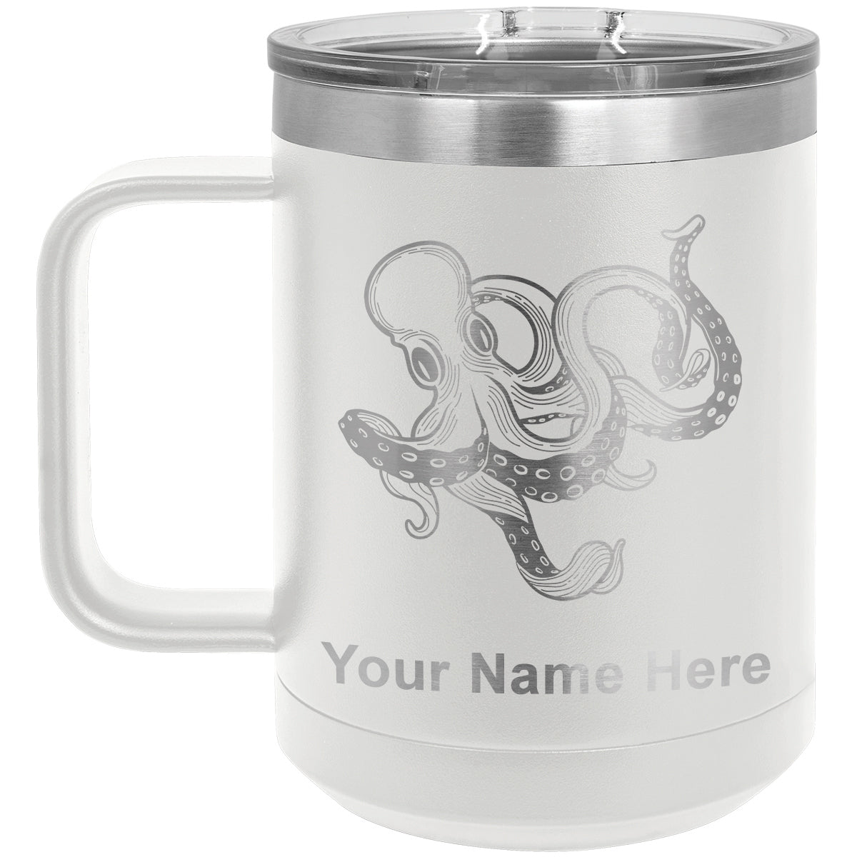 15oz Vacuum Insulated Coffee Mug, Kraken, Personalized Engraving Included