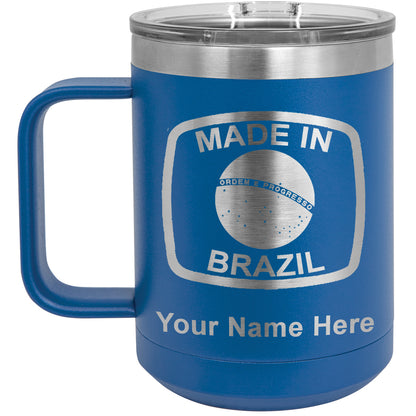 15oz Vacuum Insulated Coffee Mug, Made in Brazil, Personalized Engraving Included