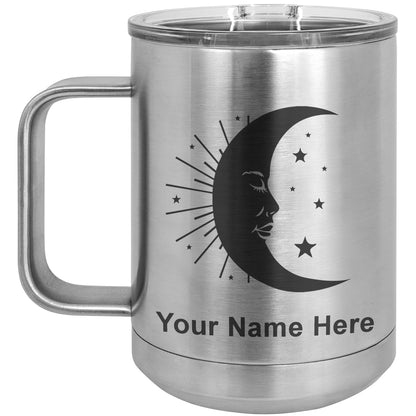 15oz Vacuum Insulated Coffee Mug, Moon, Personalized Engraving Included