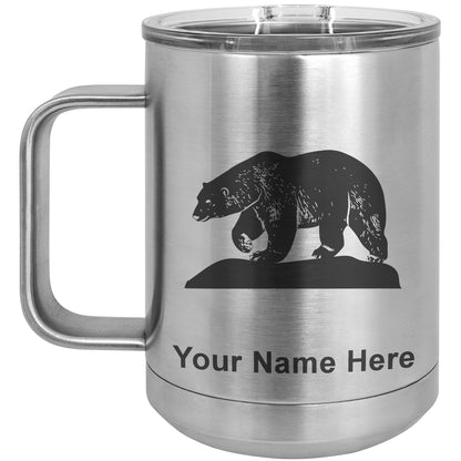 15oz Vacuum Insulated Coffee Mug, Polar Bear, Personalized Engraving Included