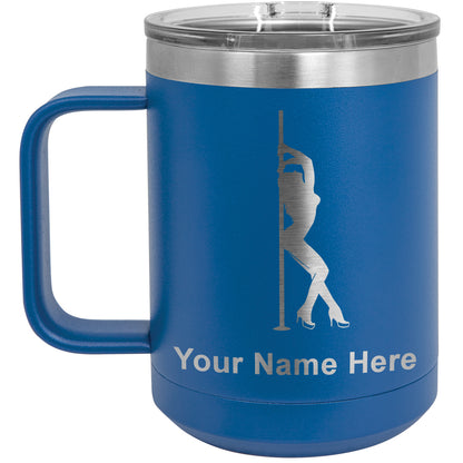 15oz Vacuum Insulated Coffee Mug, Pole Dancer, Personalized Engraving Included