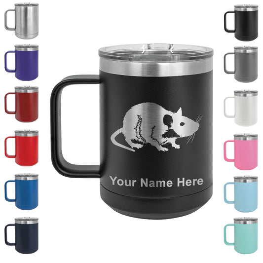 15oz Vacuum Insulated Coffee Mug, Rat, Personalized Engraving Included