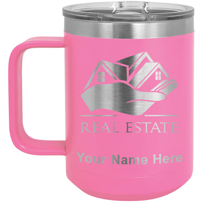 15oz Vacuum Insulated Coffee Mug, Real Estate, Personalized Engraving Included